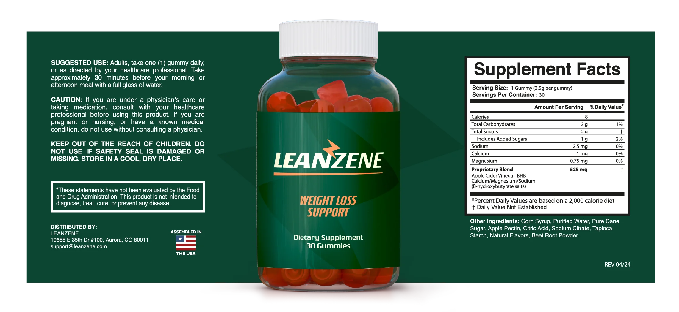 Leanzene Product Label
